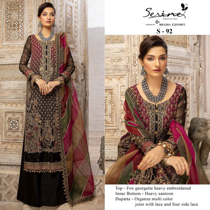 Serene S 92 Heavy Embroidery Festive Wear Wholesale Pakistani Salwar Suits 